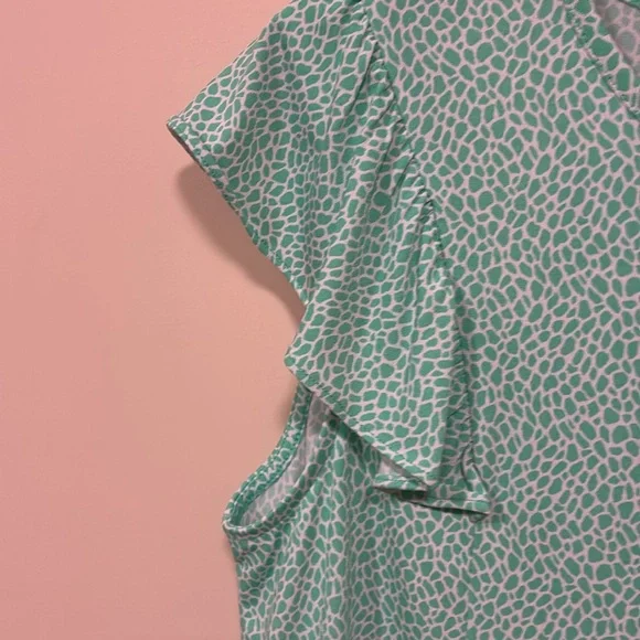 Michael Kors Mint Ruffle Sleeve Blouse medium - Picture 3 of 7